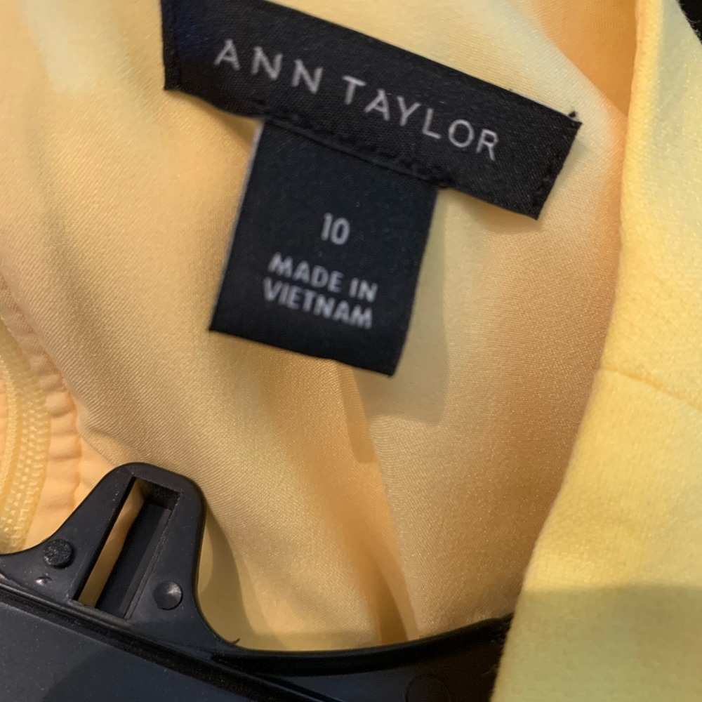Ann Taylor Dress Pineapple Yellow Flutter Dress Size 10 - Picture 4 of 5